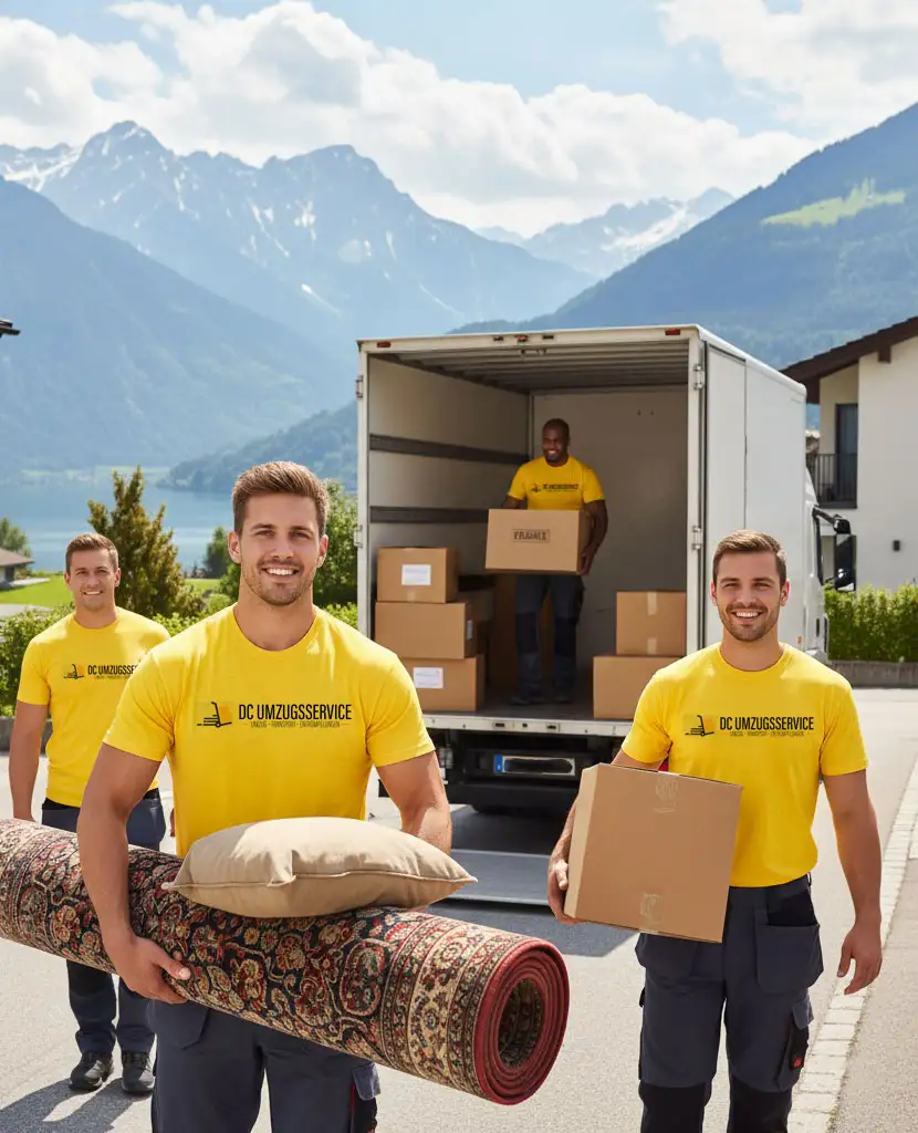 Möbelpacker von DC Umzugsservice beim Transport von Möbeln